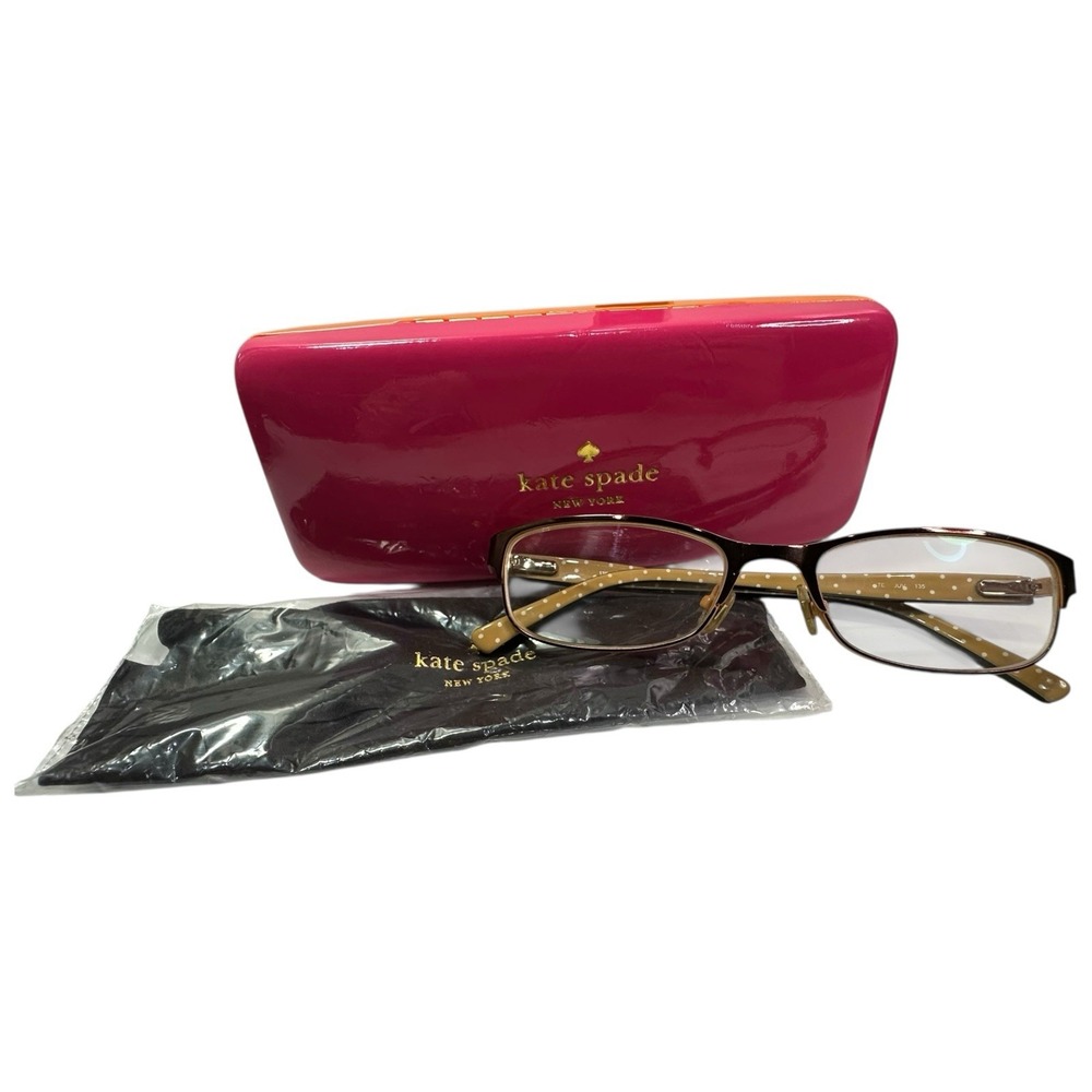 Kate Spade Ambrosette JUV Brown Metal Full Rim Eyeglasses Frames 52-17 135 11860